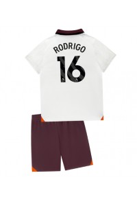 Manchester City Rodri Hernandez #16 Jalkapallovaatteet Lasten Vieraspeliasu 2023-24 Lyhythihainen (+ Lyhyet housut)